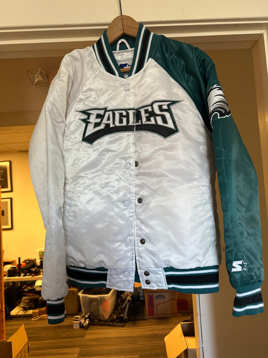 Philadelphia Eagles Vintage Throwback Satin Starter Jacket Large