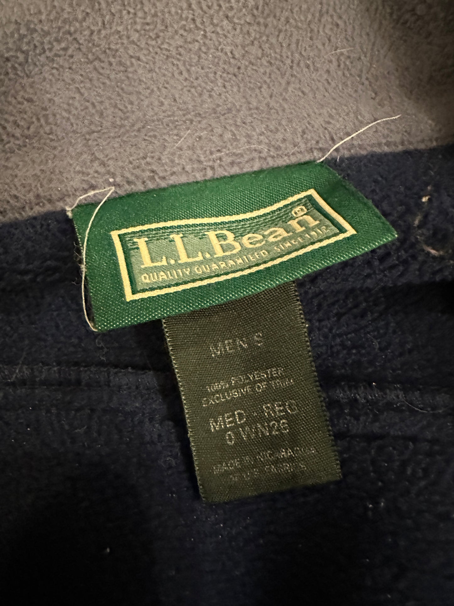 LL Bean Jacket Men Blue Fleece Vintage