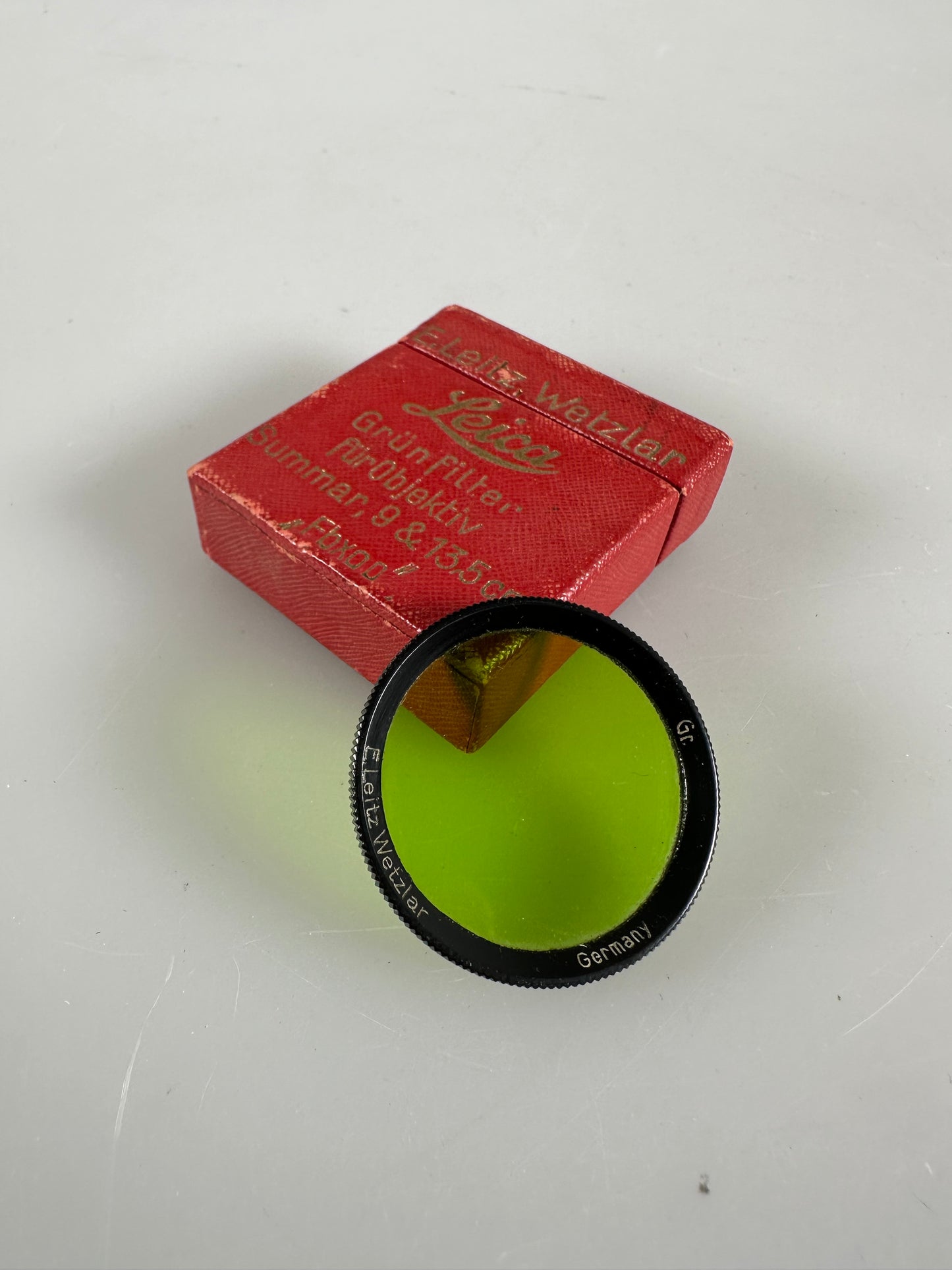 Leica leitz E34 34mm Black rim Green GR Filter for 5cm summar