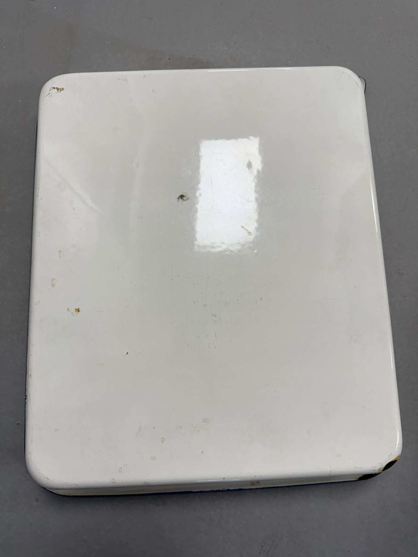 Vintage Porcelain White/Blue  Enamel Photo Developing Tray - Film Darkroom 17x20