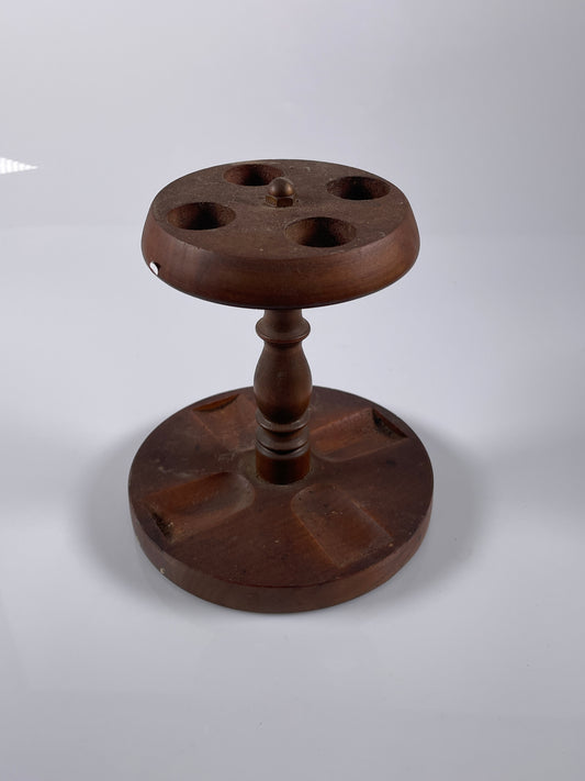 VINTAGE WOODEN PIPE RACK STAND for 4 PIPES