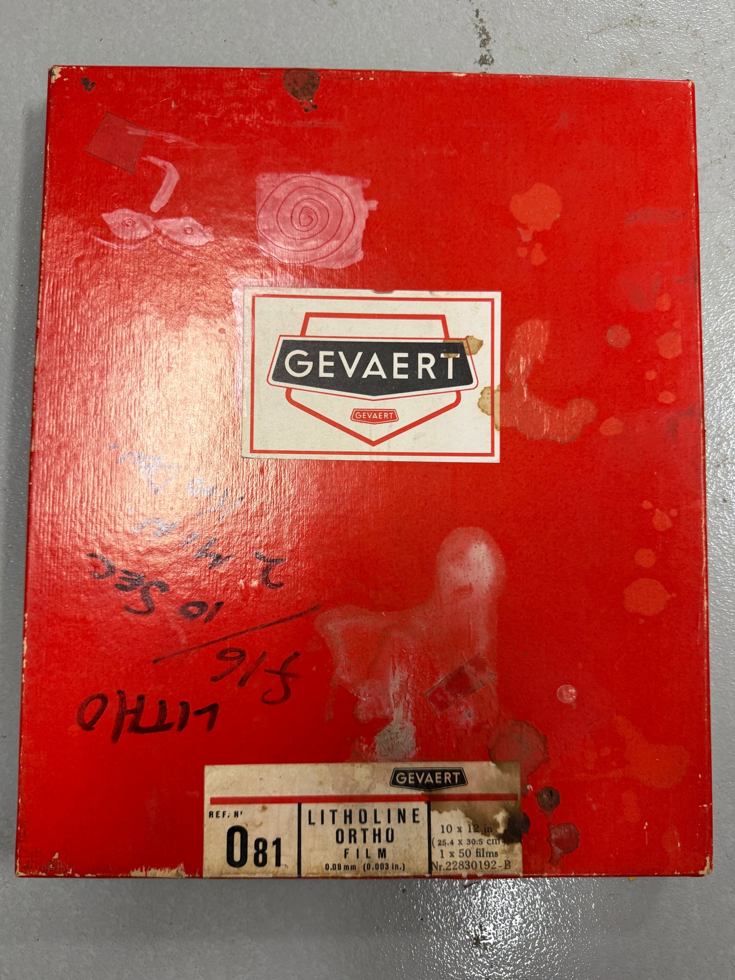 Gevaert Litholine Ortho Film 10x12 inch Large Format Film over 100 sheets