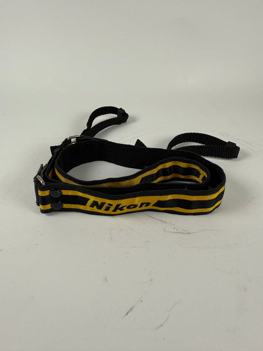 Vintage Excellent Yellow And Black Nikon Neck Strap