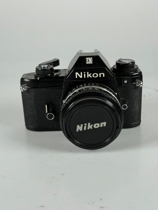 Nikon EM 35mm Film SLR Camera w/ Series E Nikon 50mm f1.8 Prime Lens