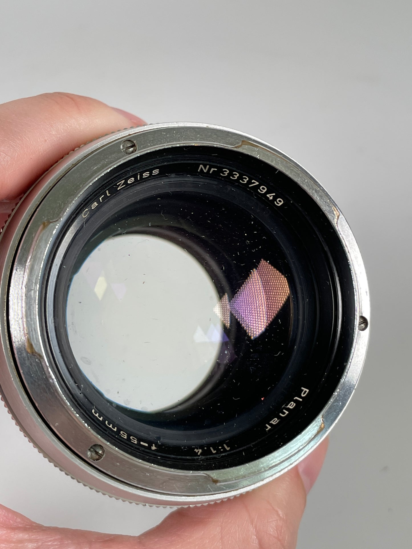 Carl Zeiss Planar 55mm f1.4 MF Lens For contarex silver chrome