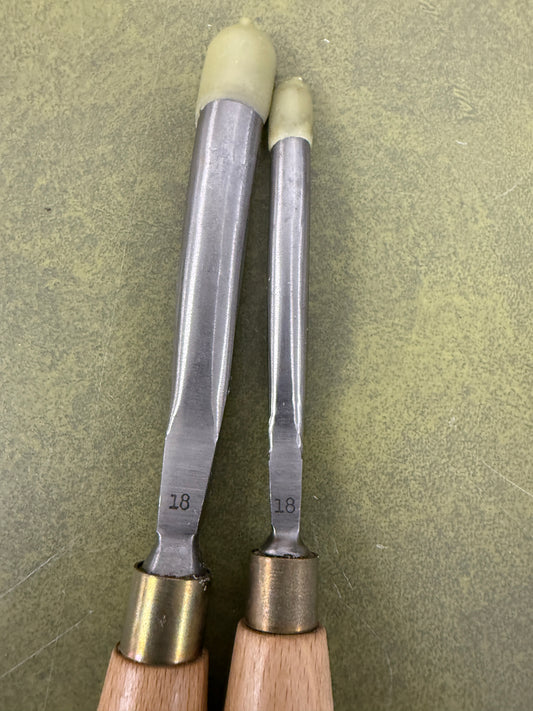 Vintage Ashley Iles Carving Gouge set of 2 No 18 Chisels
