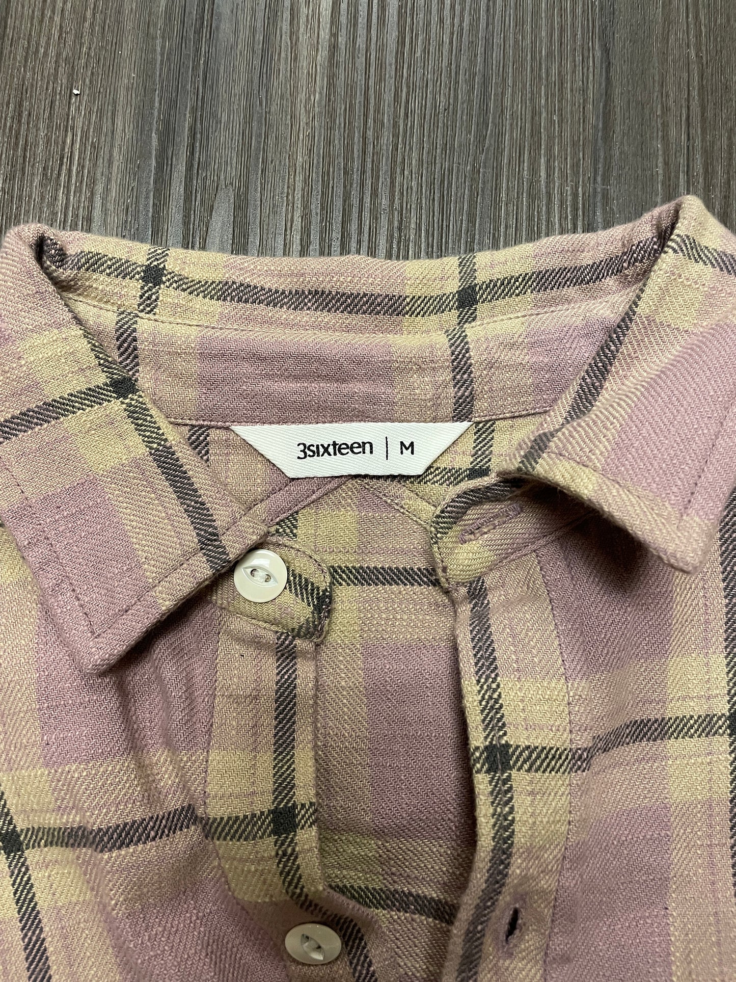 3sixteen Crosscut Flannel Cotton Shirt Sz M Button Up Purple