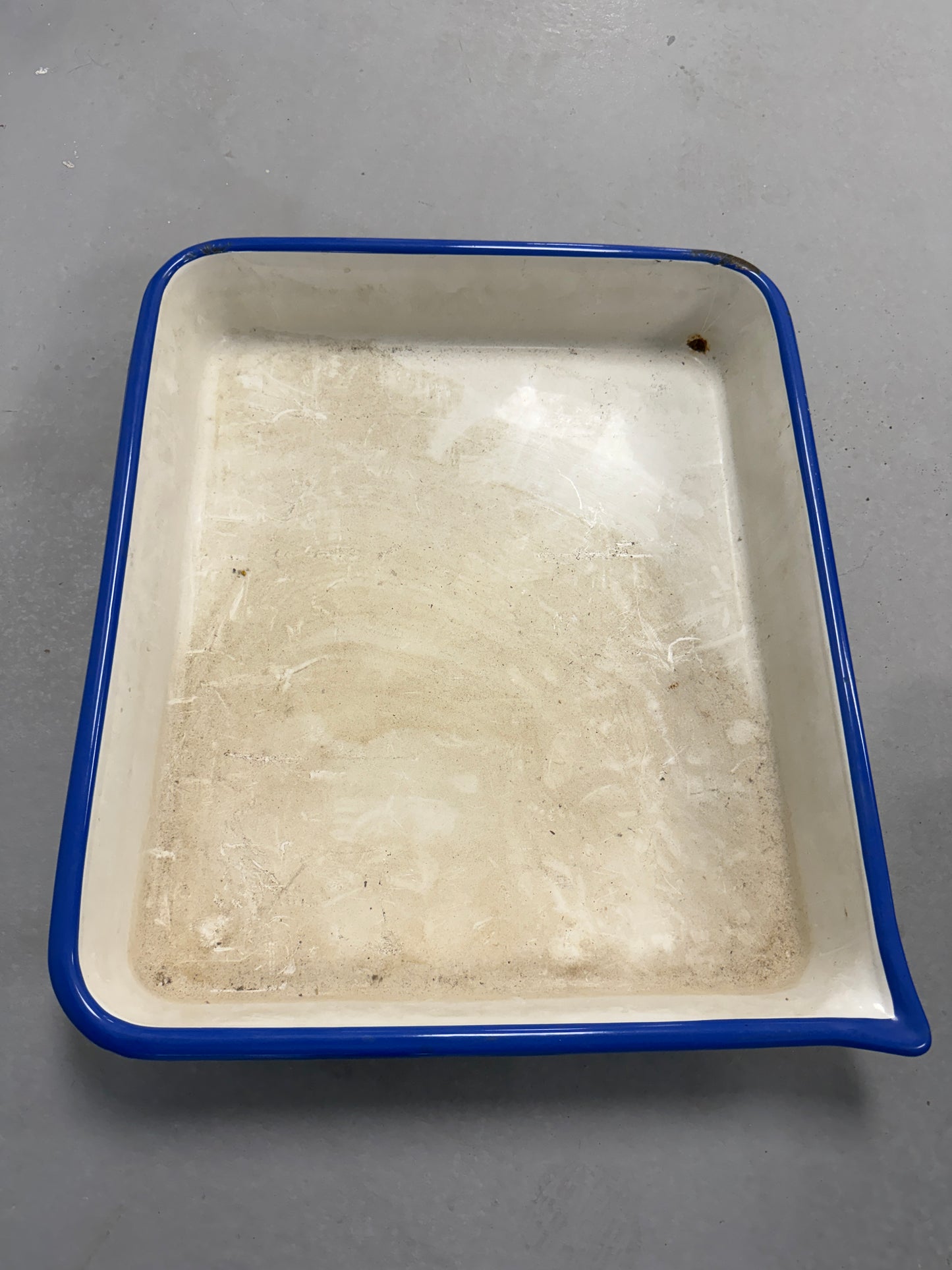 Vintage Porcelain White/Blue  Enamel Photo Developing Tray - Film Darkroom 17x20