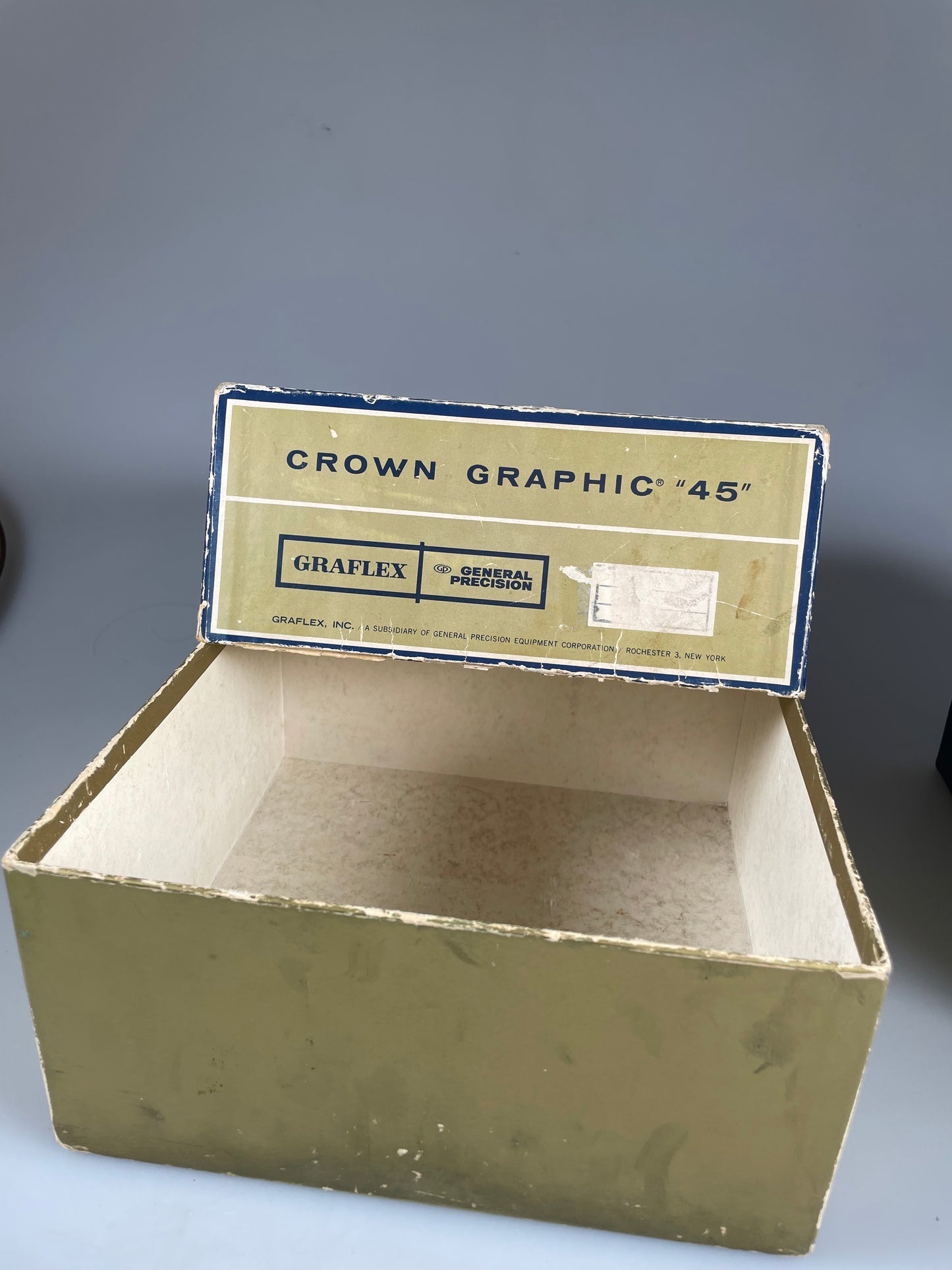 Graflex - Crown Graphic 45 - Original 4x5 * EMPTY BOX ONLY * Genuine Vintage