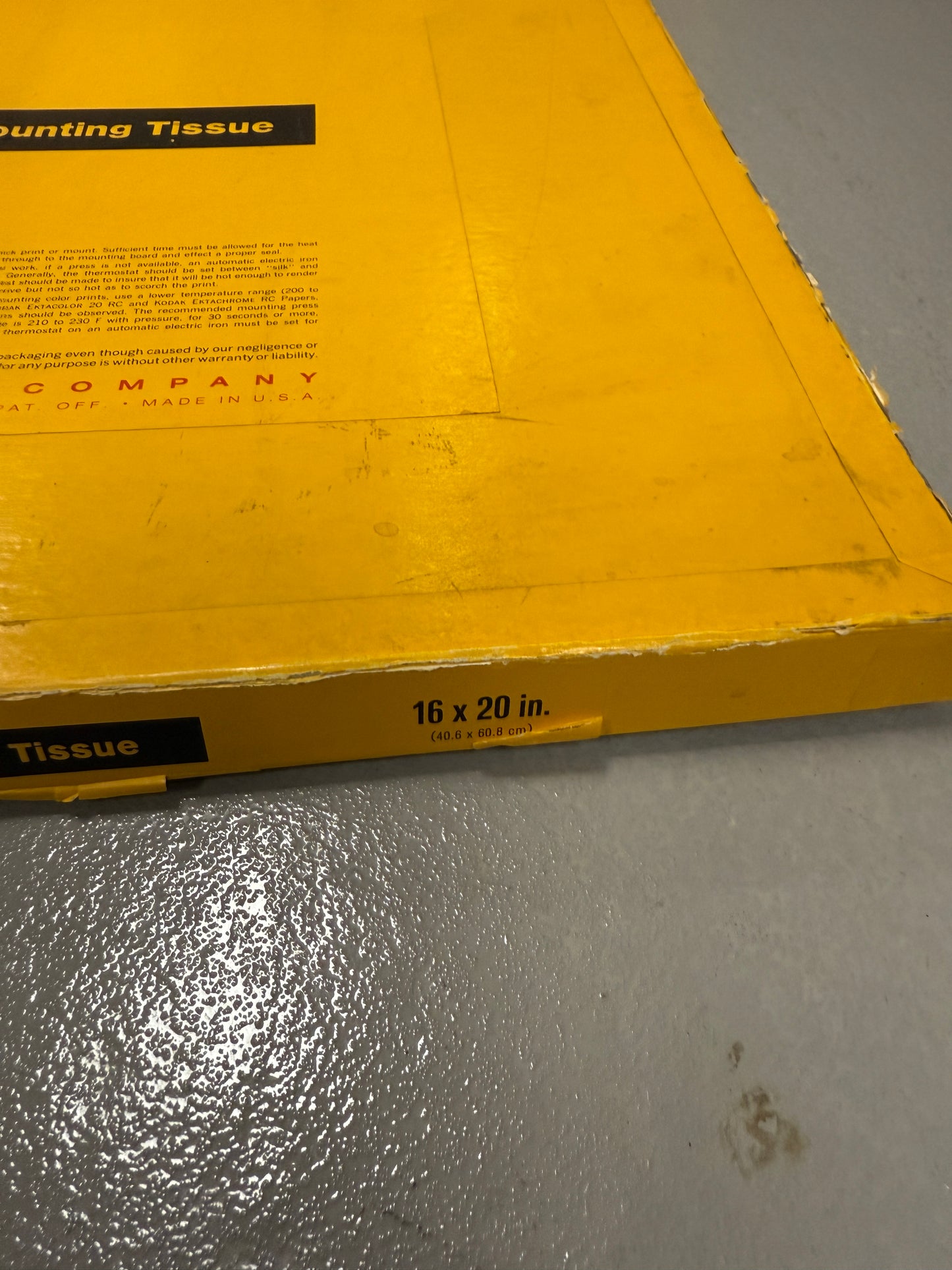 Kodak Dry Mounting tissue Photography Developing 16x20 inch