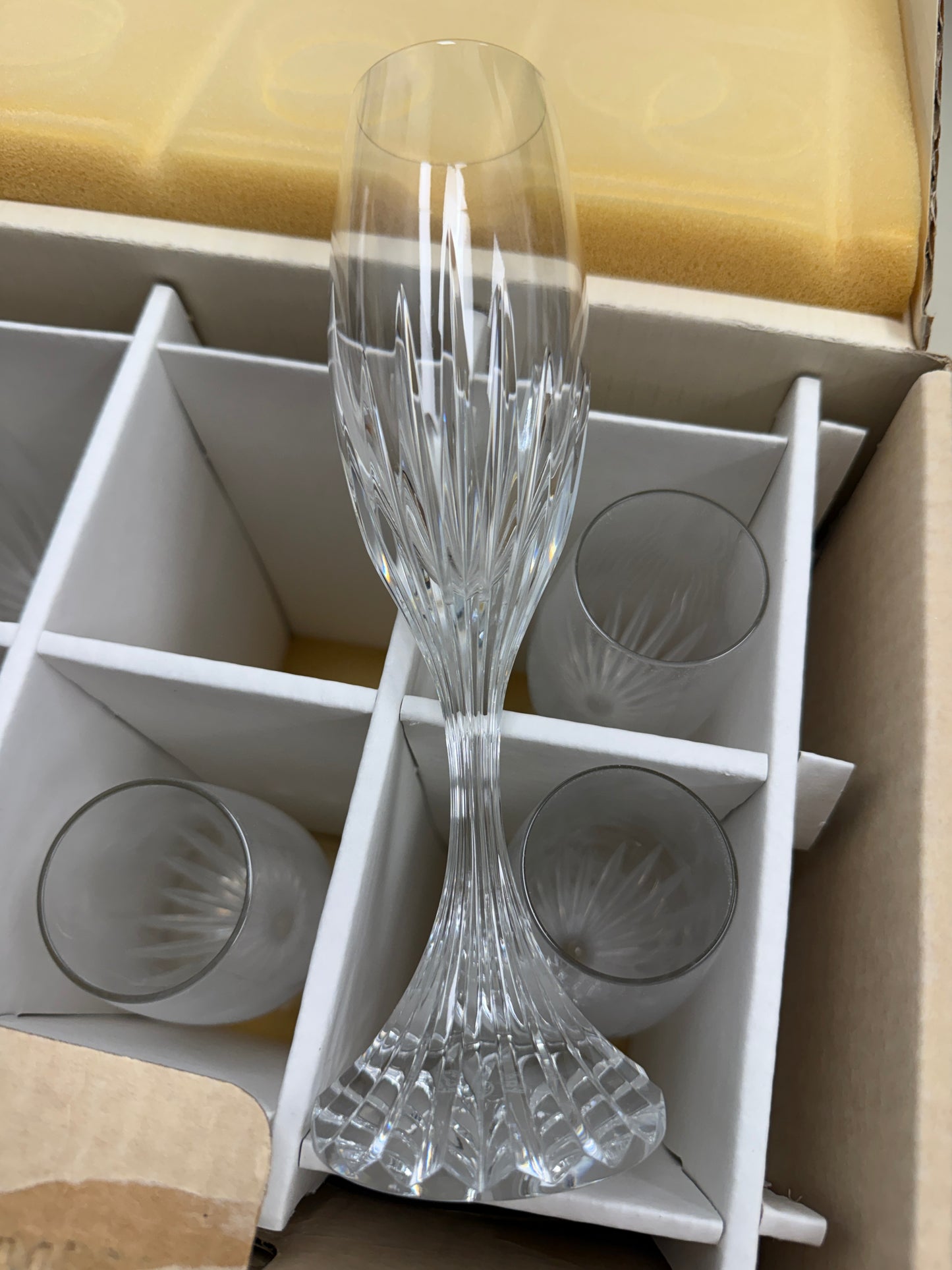 Baccarat Massena Champagne Flute 8 1/2 in set of 6 NOS