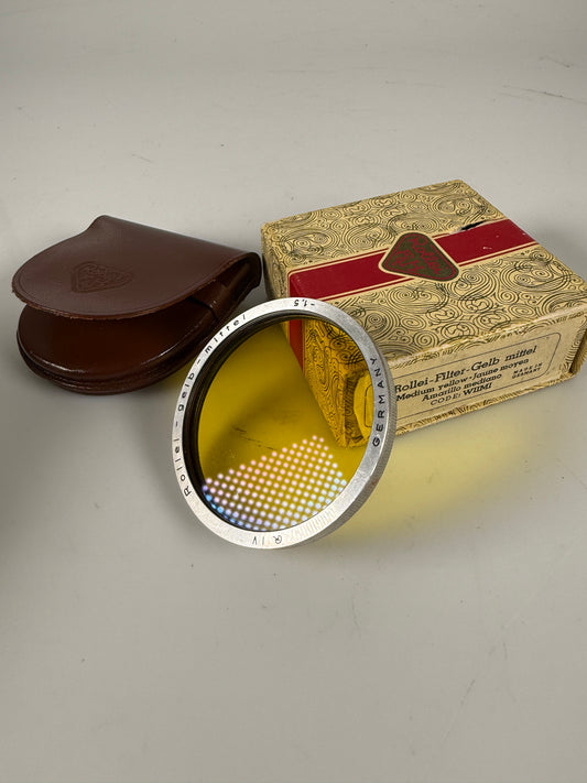 Rollei Bay IV Filter Gelb Mittel -1.5 yellow For Camera TLR Rolleiflex Wide RARE WIIHE