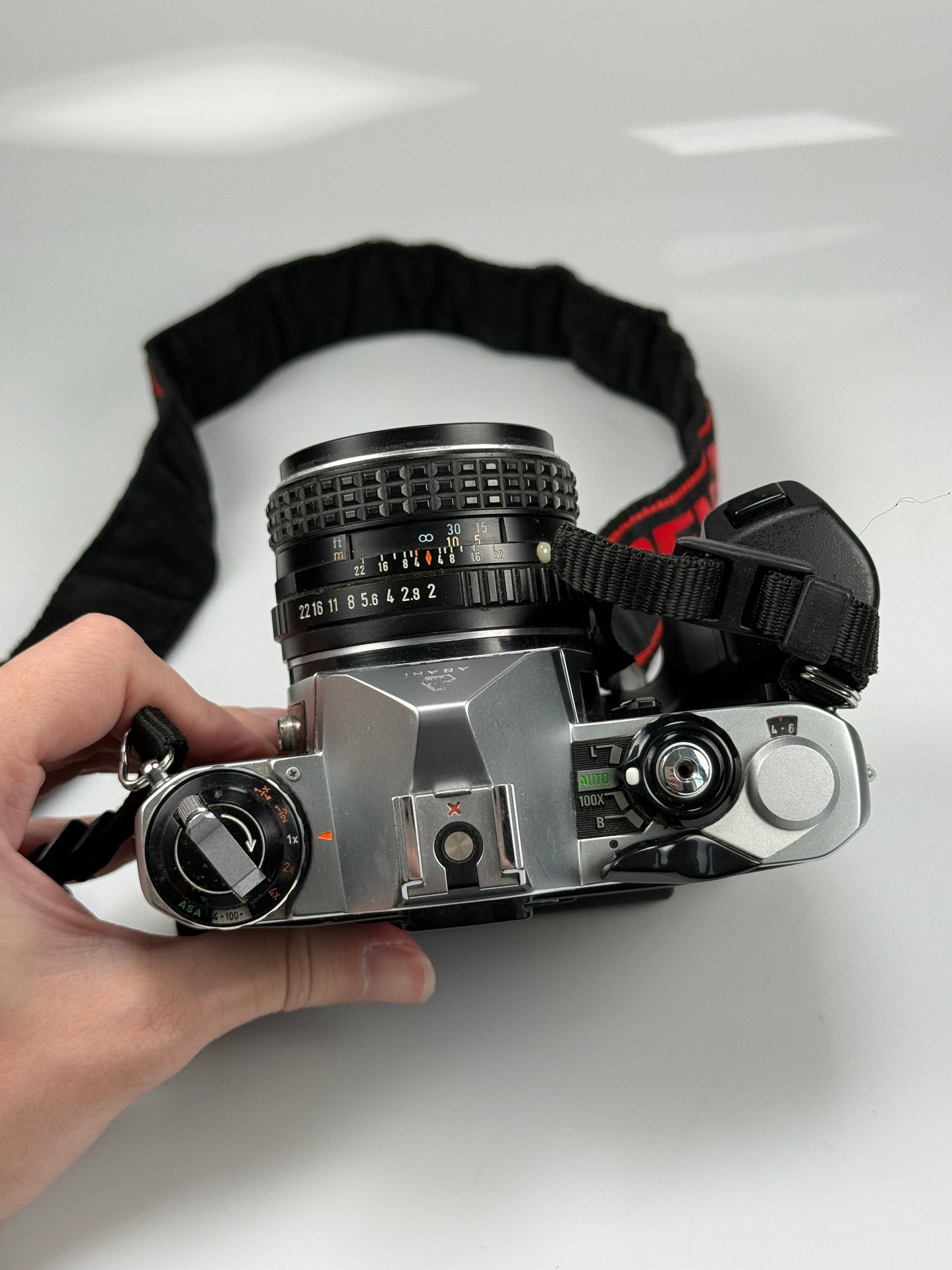 Pentax ME Chrome 35mm Film Camera w/ 55mm F2 Lens