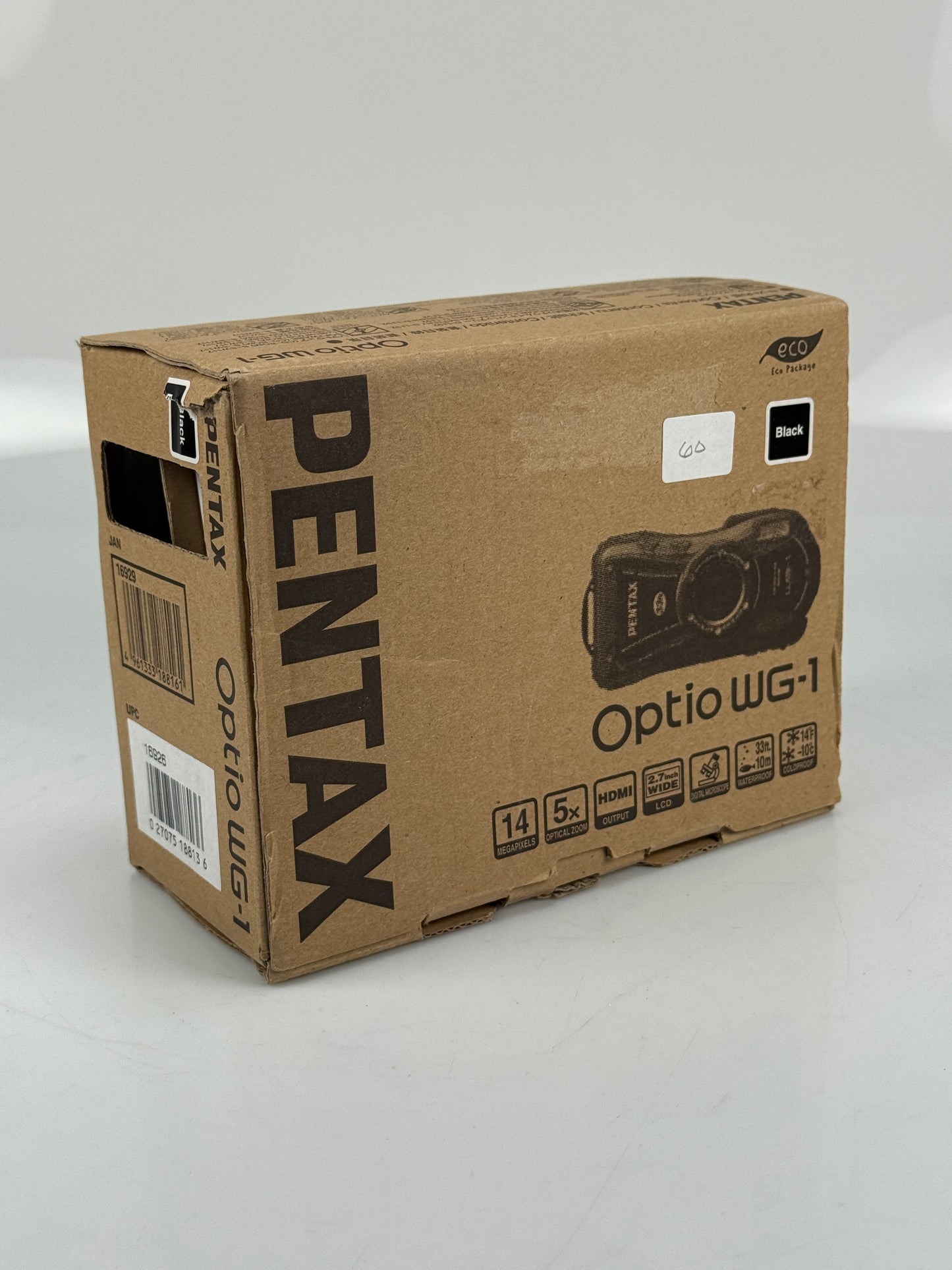 Pentax Optio WG-1 Waterproof Black Digital Camera 14MP