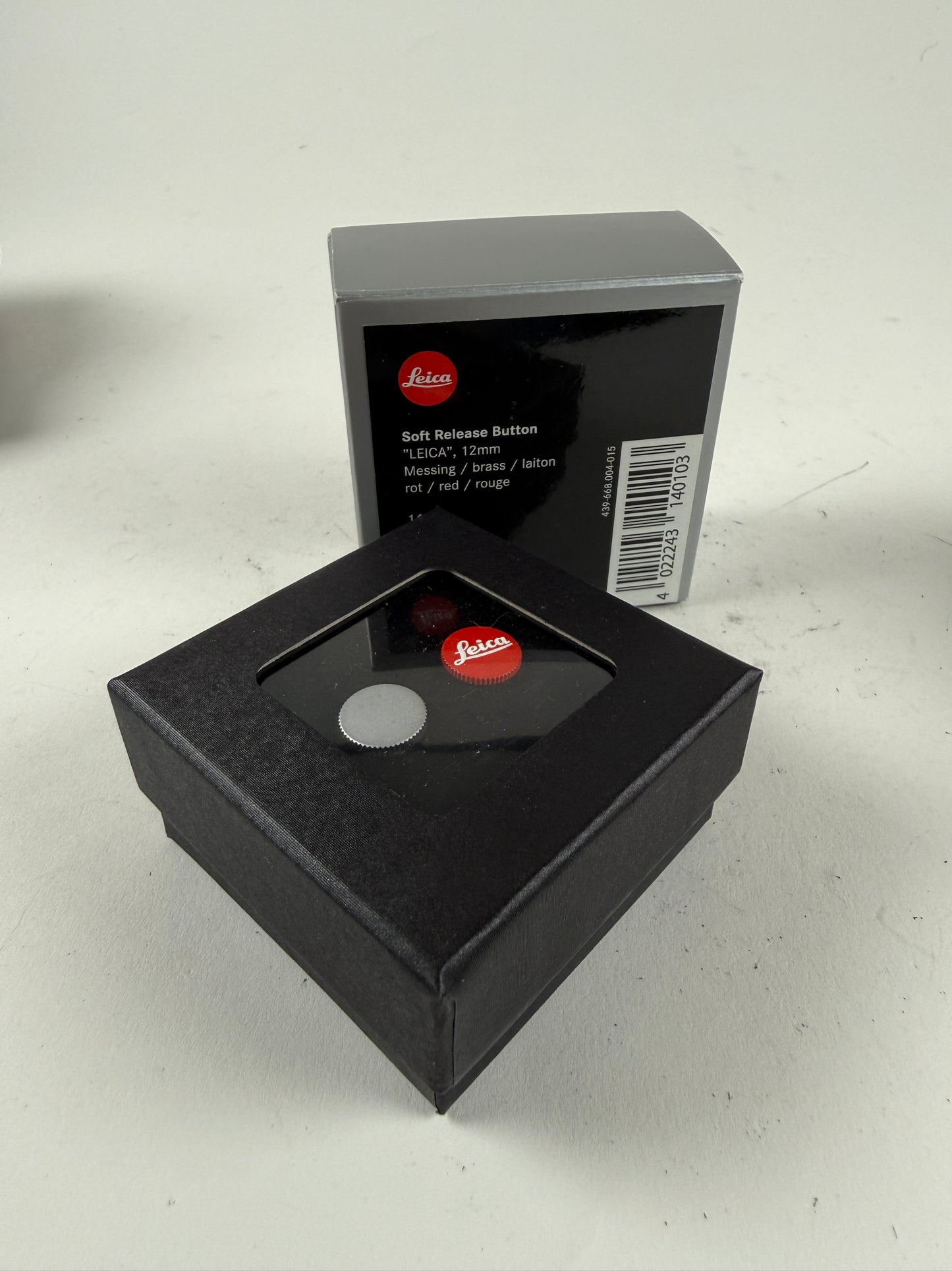 Leica M Soft Release Button 12mm Red with "Leica" lettering #14010