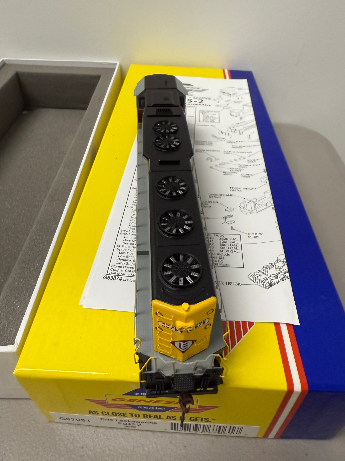 HO ATHEARN GENESIS G67061 SD45-2 ERIE LACKAWANNA Locomotive 3678