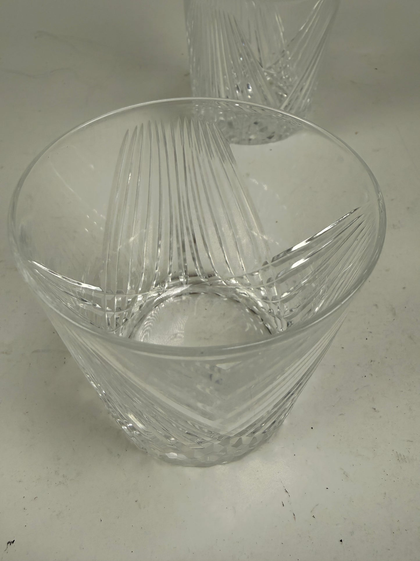 Cut Crystal Rock Rocks/Whiskey Glass set of 2