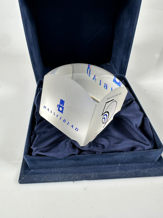 Hasselblad RARE promotional 50 years 1998 Glass desk paperweight