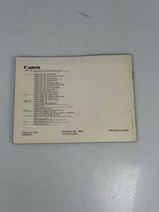 Canon T90 Data Back Instruction Manual, Original