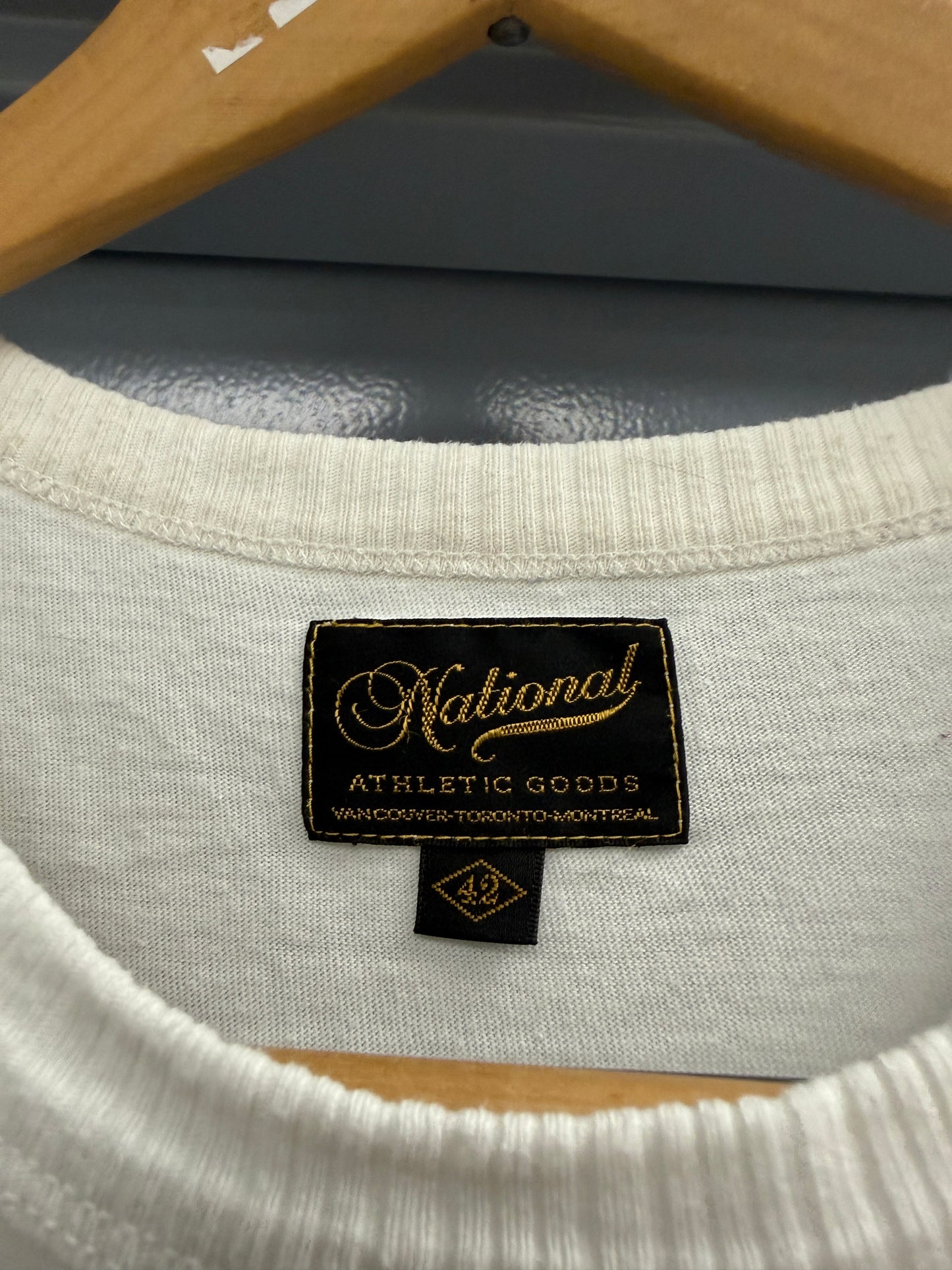 national athletic goods pocket tshirt tee sz 42 white