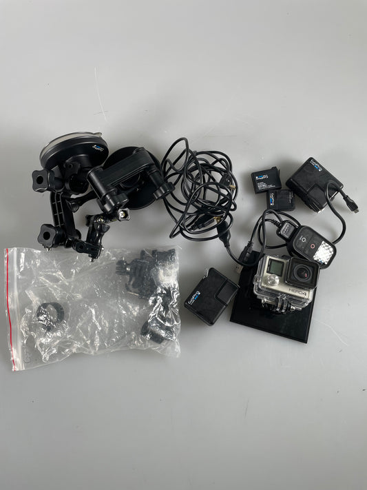 GoPro Hero 4 Silver Action Camera Touch LCD kit with accessories