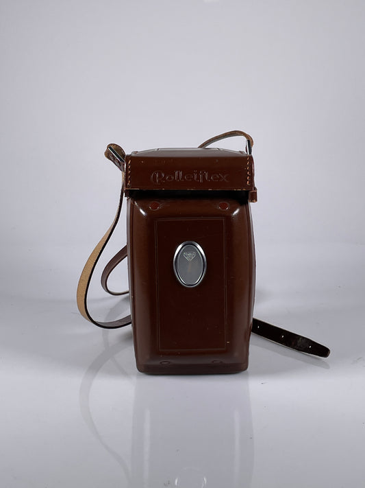 Rolleiflex 2.8F 3.5F Genuine Brown Leather Camera Case with strap