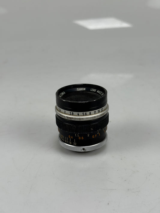 Canon TV-16 25mm f1.4 C mount Cinema lens