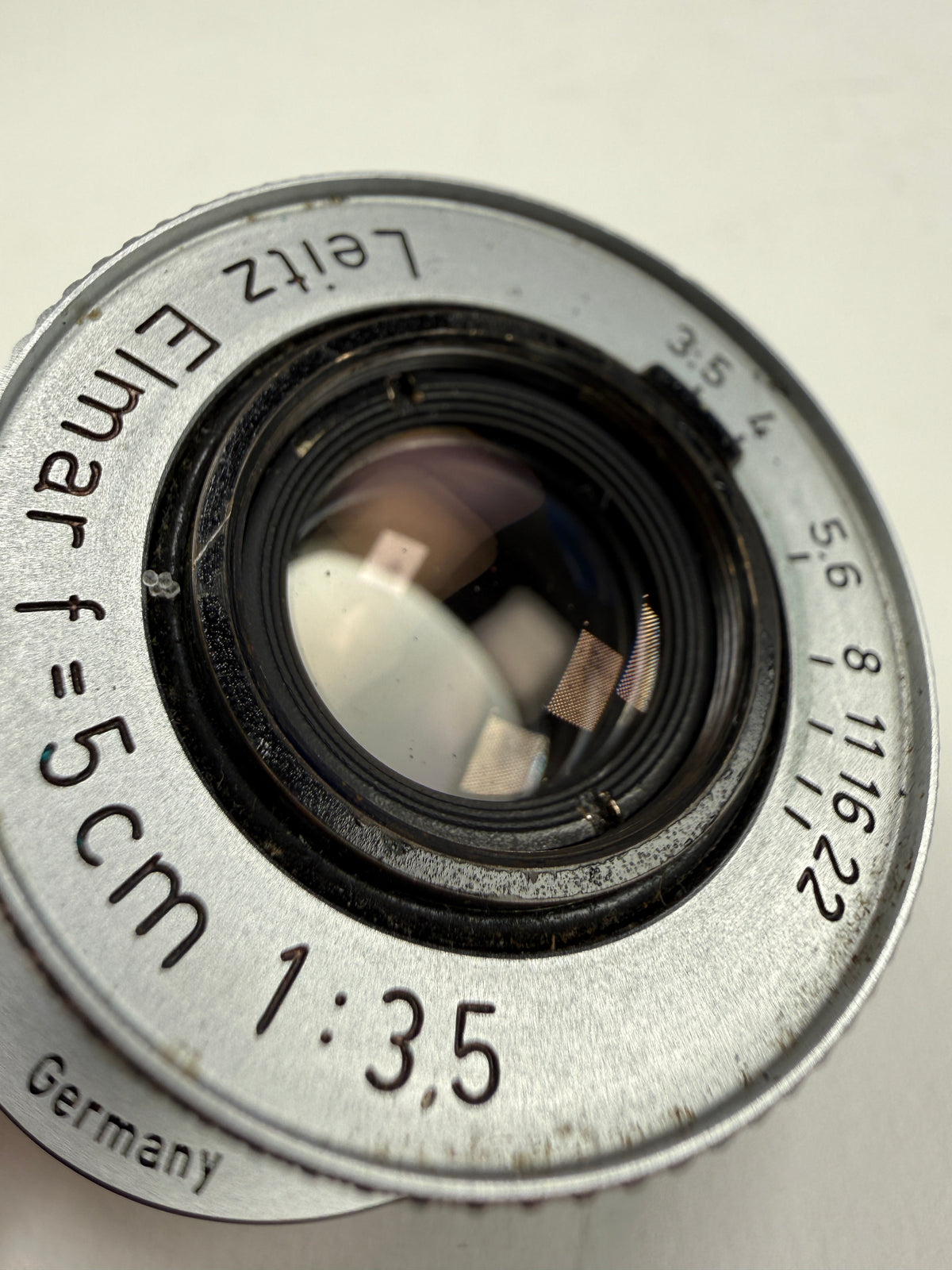 Leica Leitz 50mm (5cm) f3.5 Elmar M39 Collapsible Lens red scale