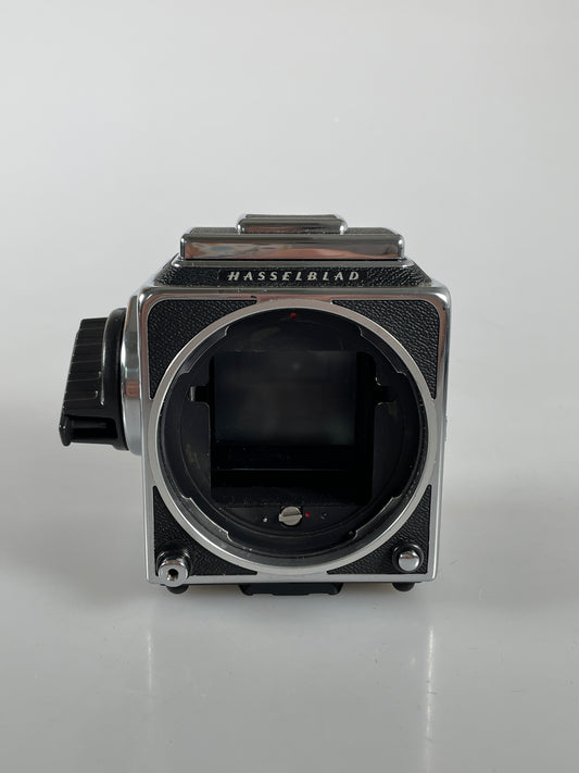 Hasselblad 501CM Medium Format Film Camera Body Chrome, wlf waist level, acute matte focusing screen