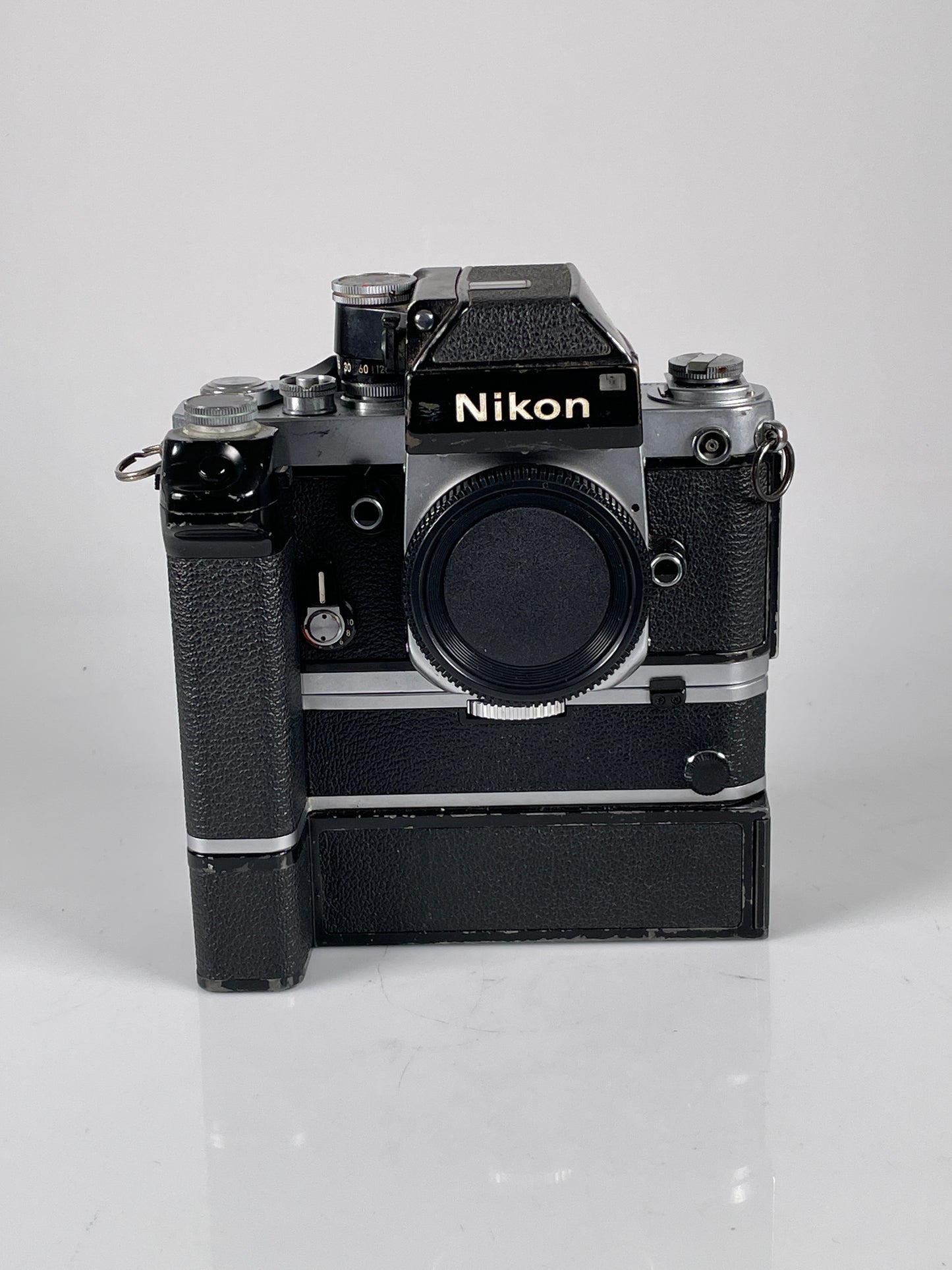 Nikon F2 Photomic SLR Film Camera silver with MD-2 and MB-1 motor