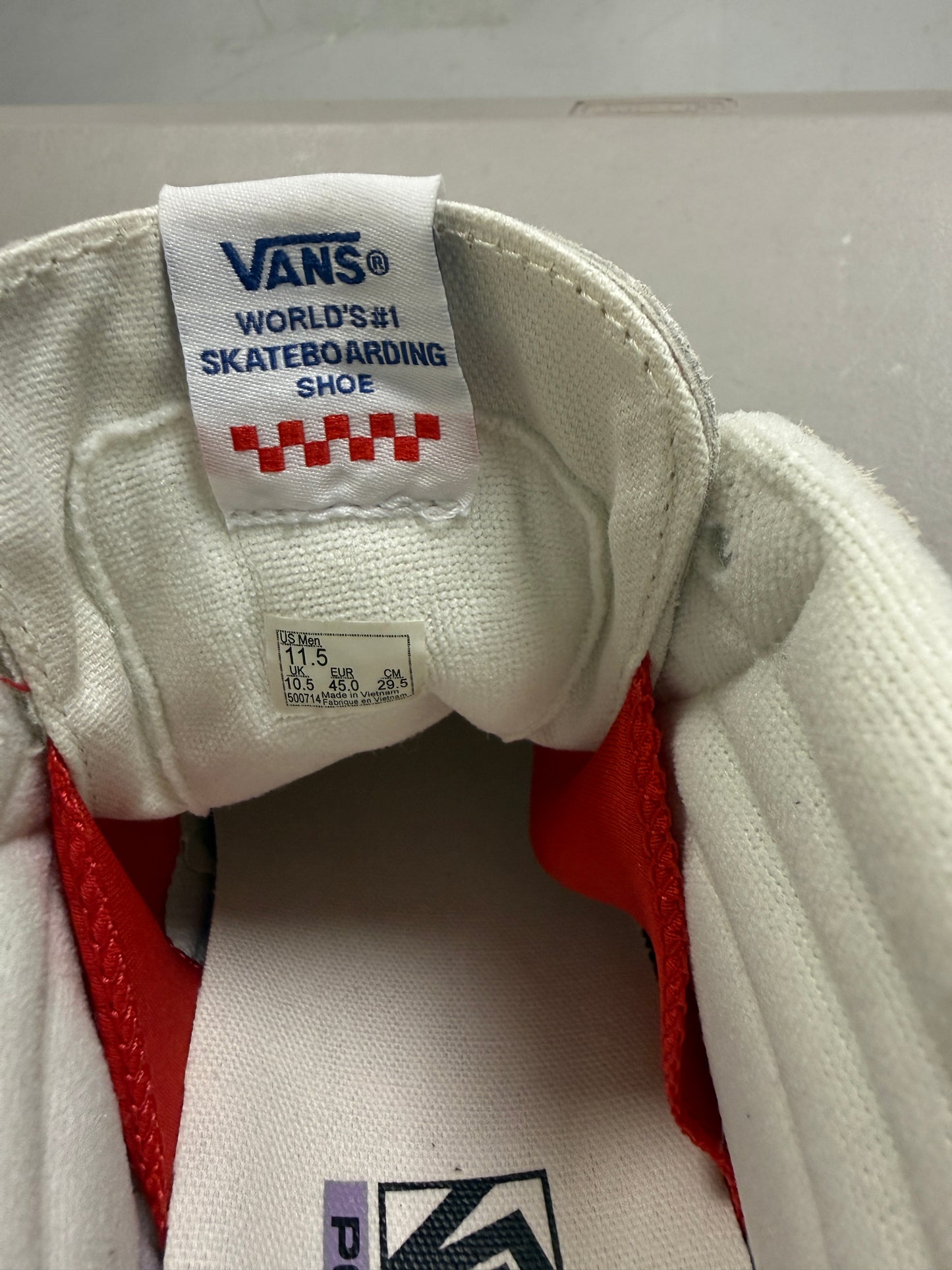 VANS Mens Size 11.5 Skate SK8-Hi high tops wearaway popcush white blue