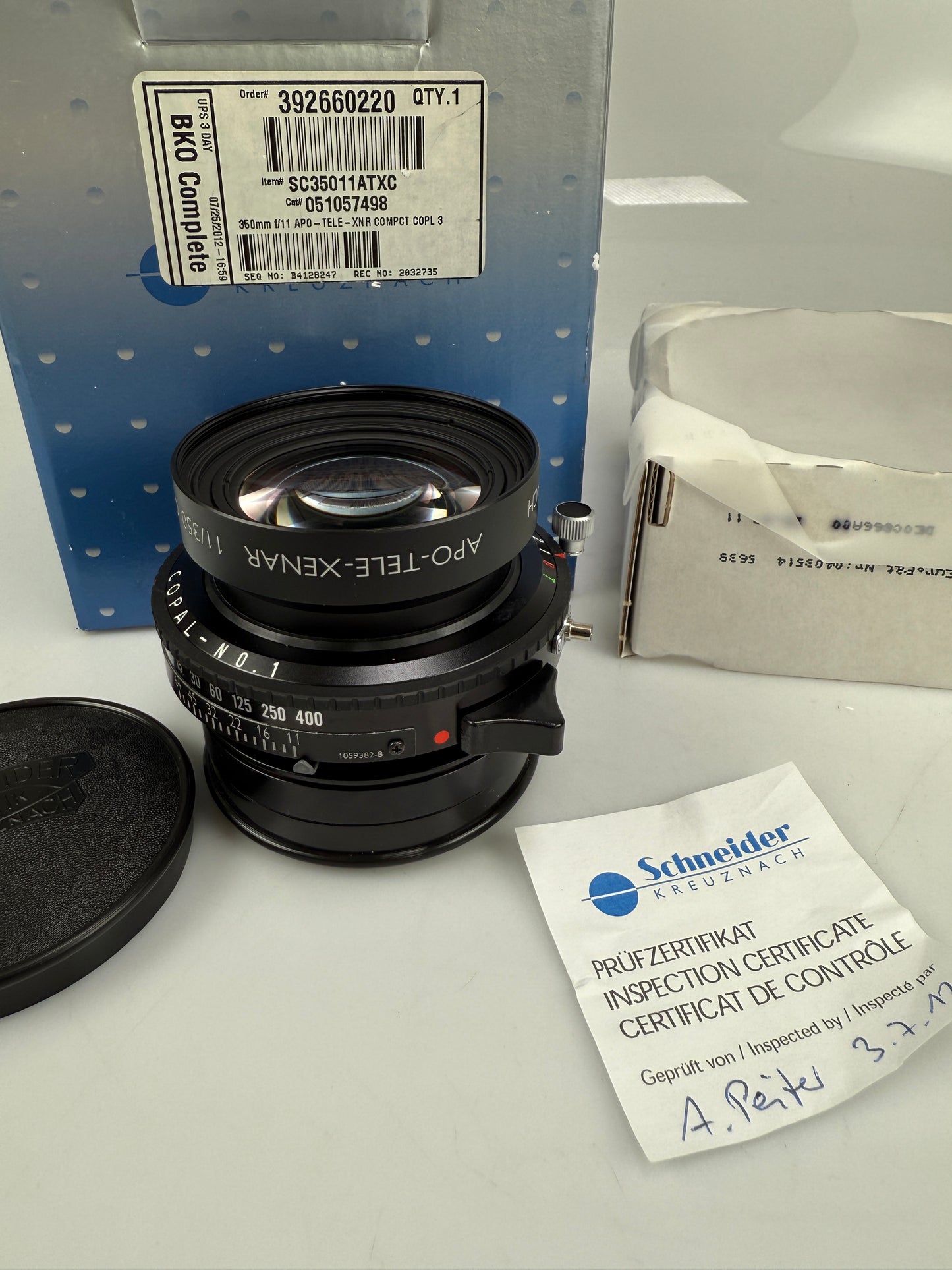 Schneider Apo TELE XENAR 350mm F11 COMPACT MC Lens in Copal #1 Shutter MINT in box