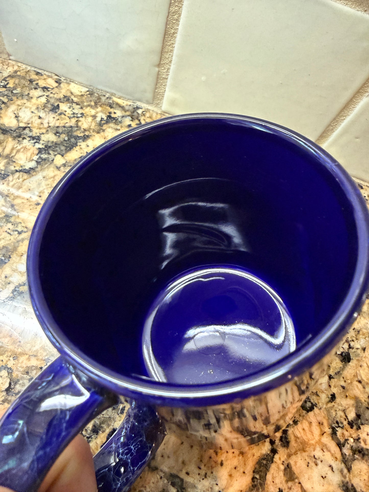 Smith & Wesson Logo 10oz Blue Marble Coffee Mug Stoneware (1496)