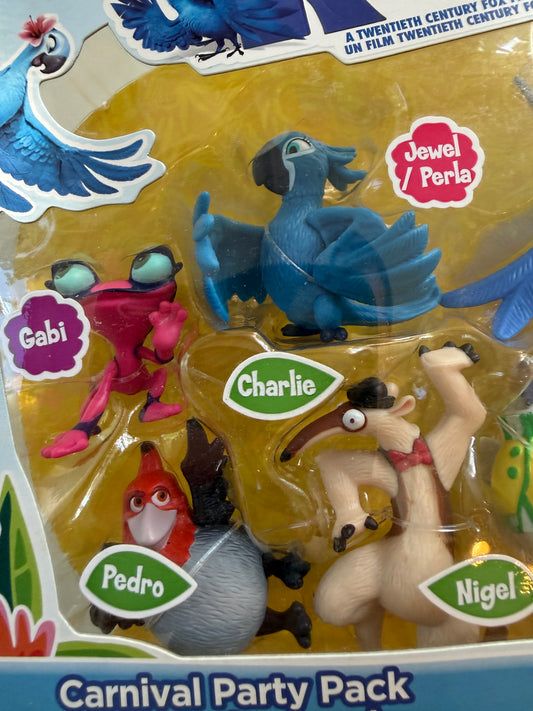 Rio 2 8-Pack 2" Action Figure Doll Bird Blue Macaw Toy NOS 2014 Jakks