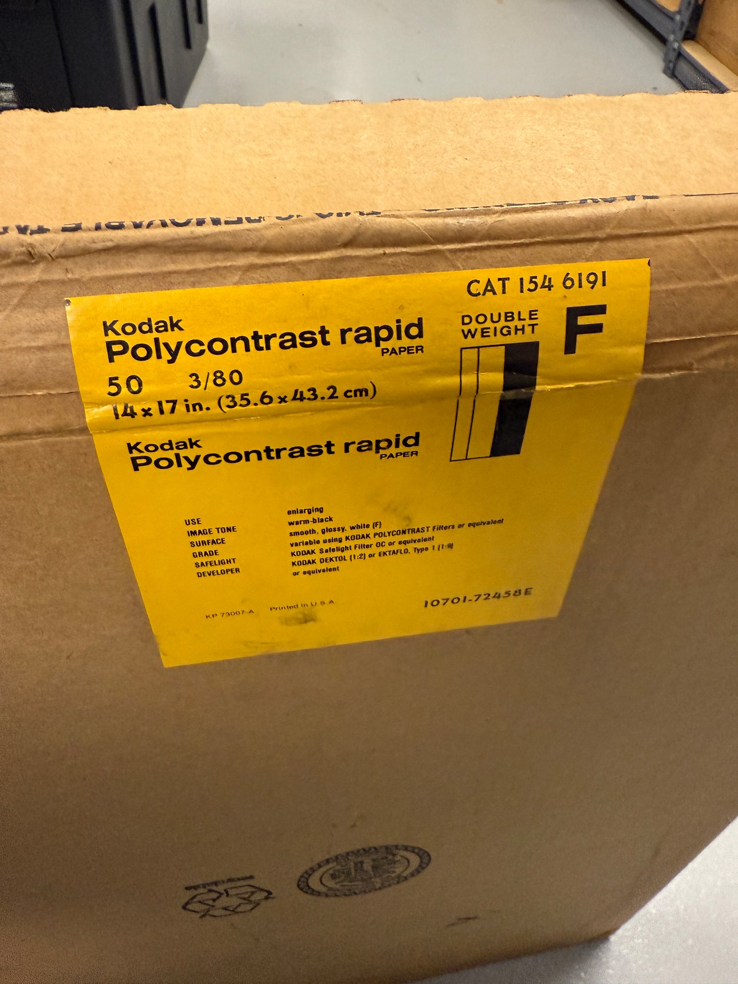 Kodak Polycontrast Rapid F Double weight Photo Paper 14x17 inch
