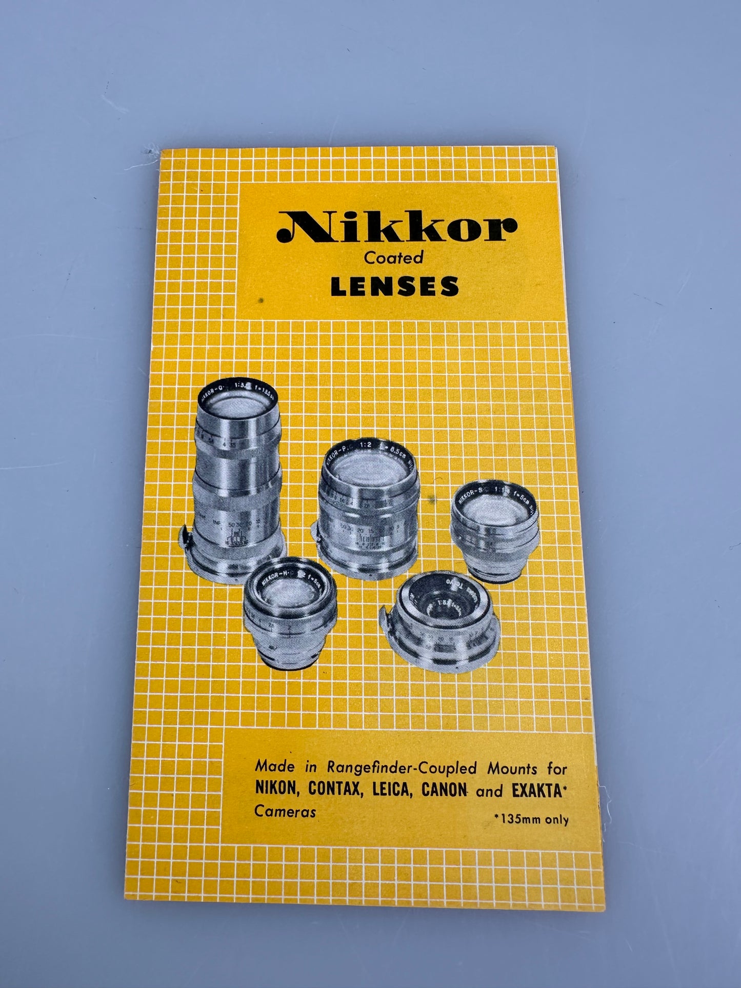 Nikon M Instruction Manual Brochure accessories, coated lenses RARE