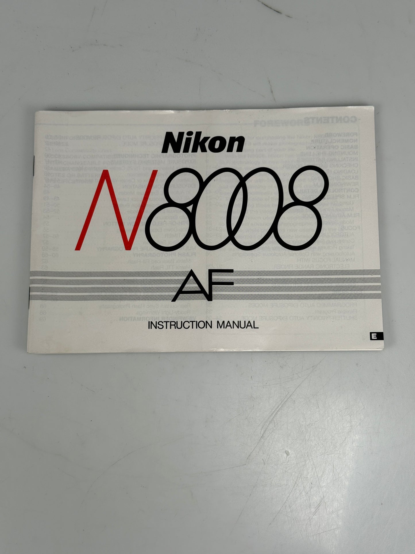 Nikon AF N8008 Camera Instruction Manual