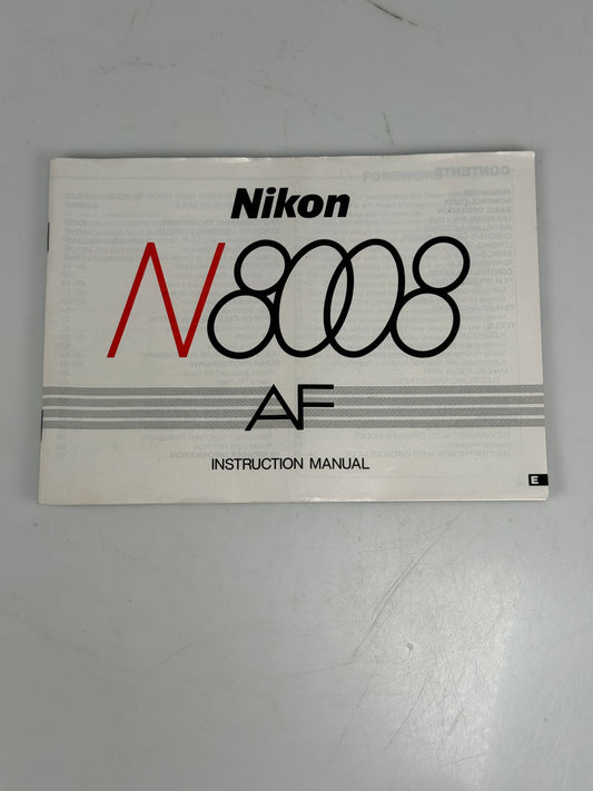 Nikon AF N8008 Camera Instruction Manual