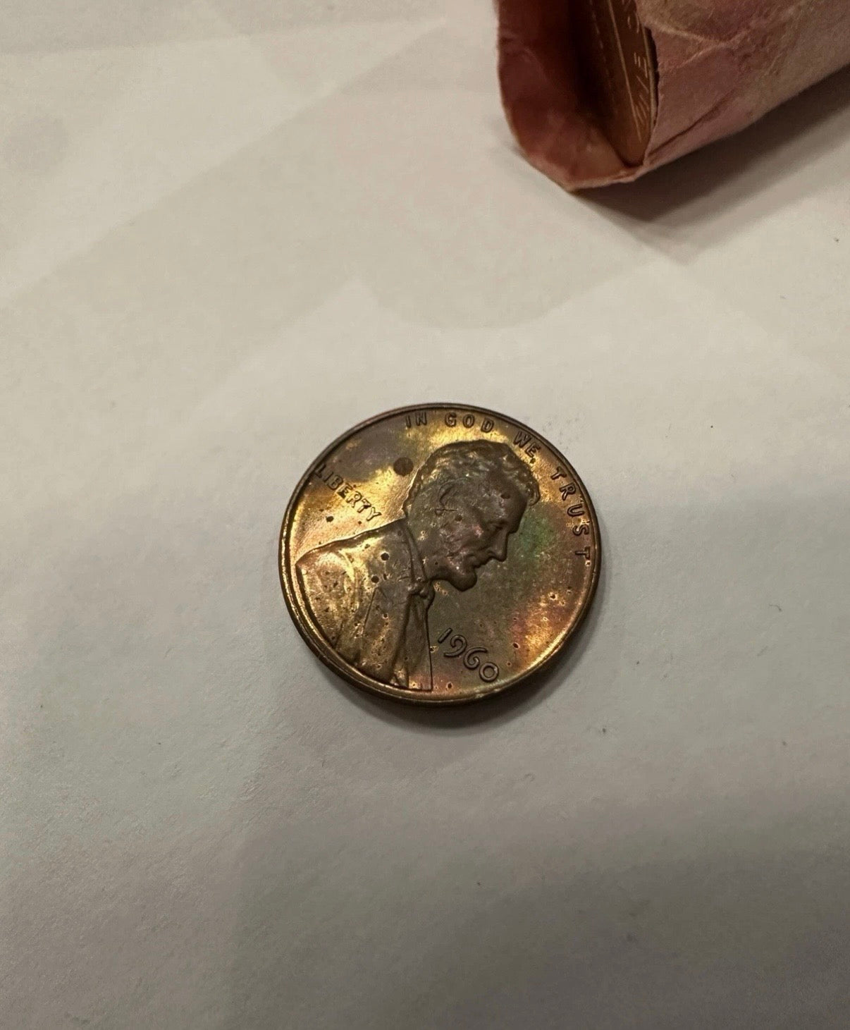 1960 D large date Lincoln Memorial Cent Roll BU  50 cents TONED end Coins