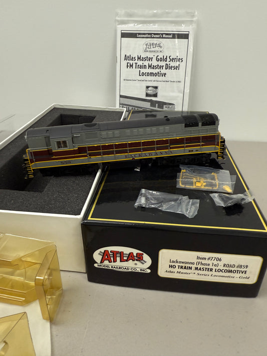 Atlas master gold HO 7706 Lackawanna Phase 1 859 Locomotive w/ DCC & Sound