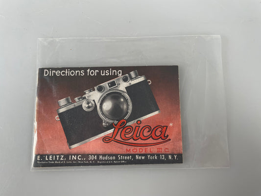 Leica IIIC Directions for Using User Instruction Manual Guide