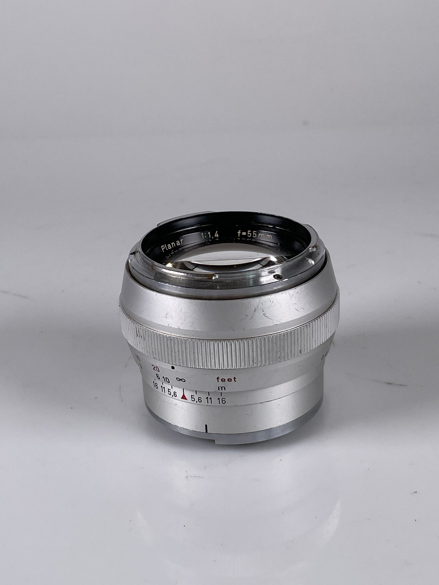 Carl Zeiss Planar 55mm f1.4 MF Lens For contarex silver chrome