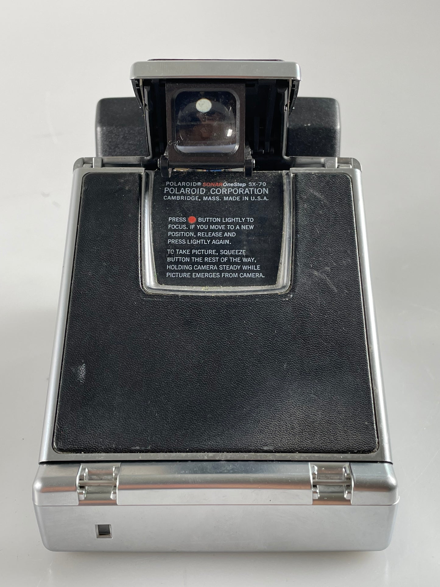 Polaroid SX-70 Sonar film land camera black and chrome