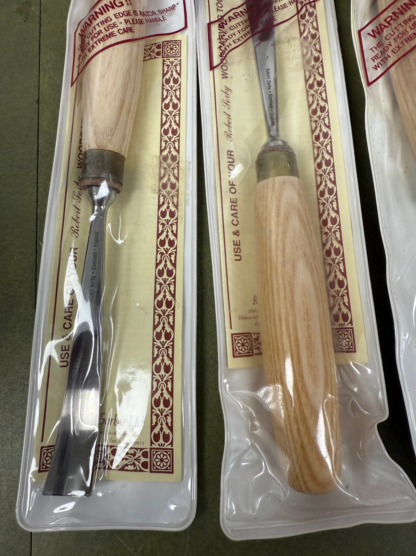 Robert Sorby No. 181 O/C Firmer Gouge 1" Double Hooped Ash Handle N.O.S