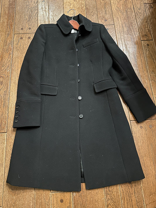 J. Crew Lady Day Coat Jacket Italian Double Cloth Wool Women's Size 8 Black