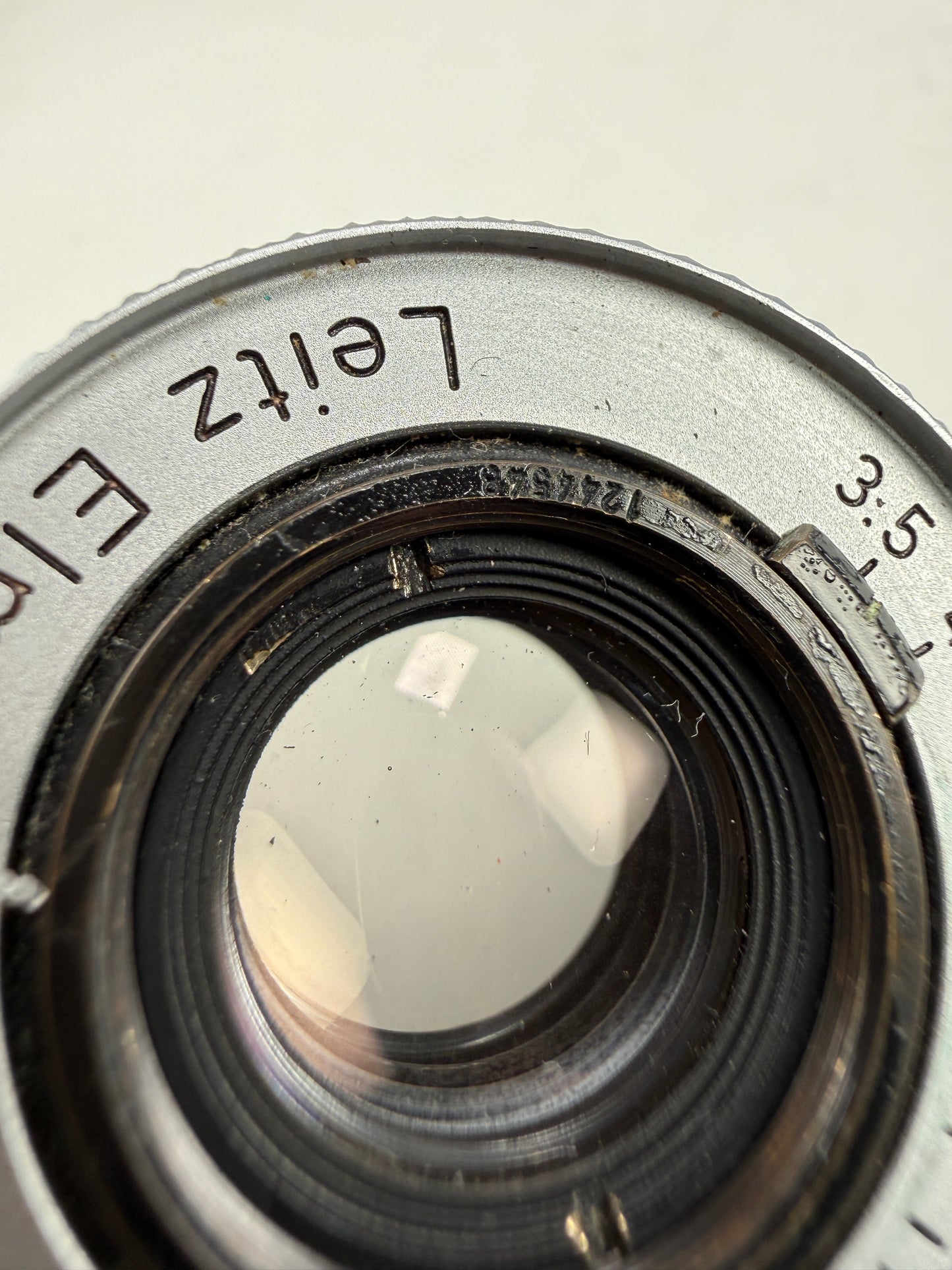 Leica Leitz 50mm (5cm) f3.5 Elmar M39 Collapsible Lens red scale