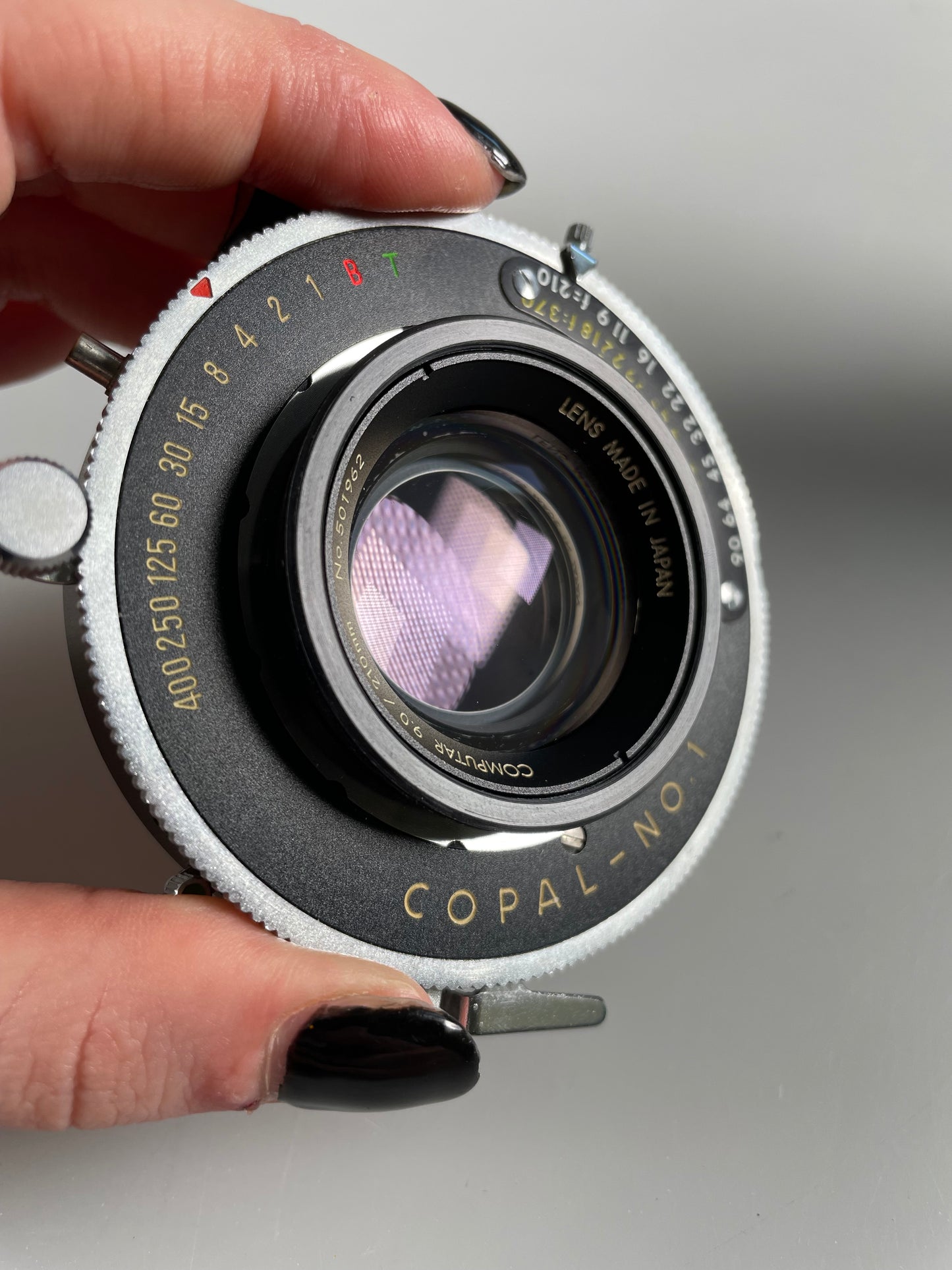 Computar 210mm f9 large format lens in copal 1 shutter (covers 8x10)