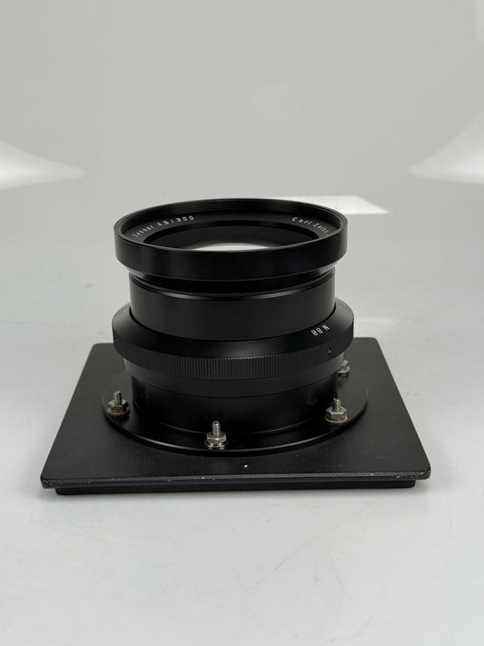 Carl Zeiss Jena DDR 300mm F4.5 Tessar Barrel Lens on calumet board