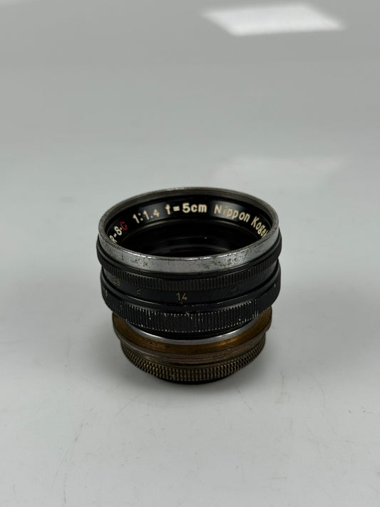 Nikon Nikkor S C 5cm 50mm f1.4 Nippon Kogaku Rangefinder Lens Black