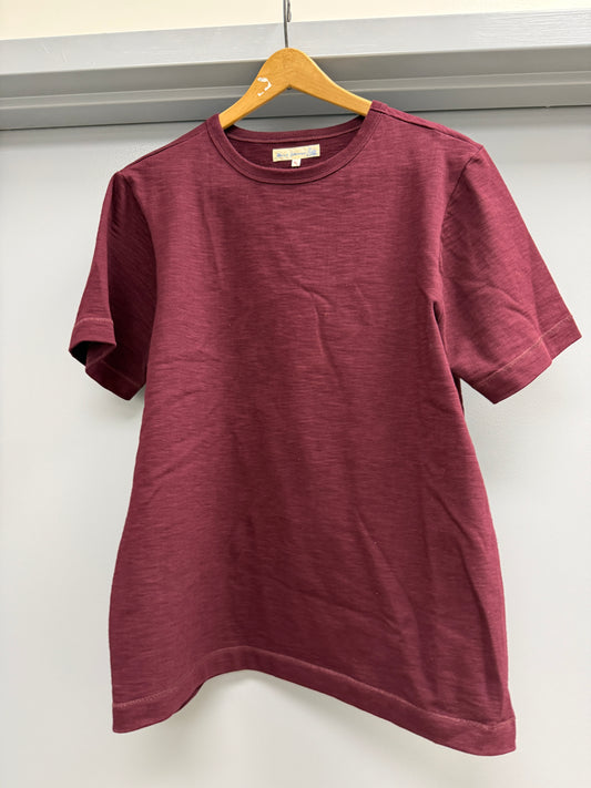 Merz B Schwanen T-Shirt Size 6 (L) Maroon Loopwheeled Heavy Weight Made in Germany